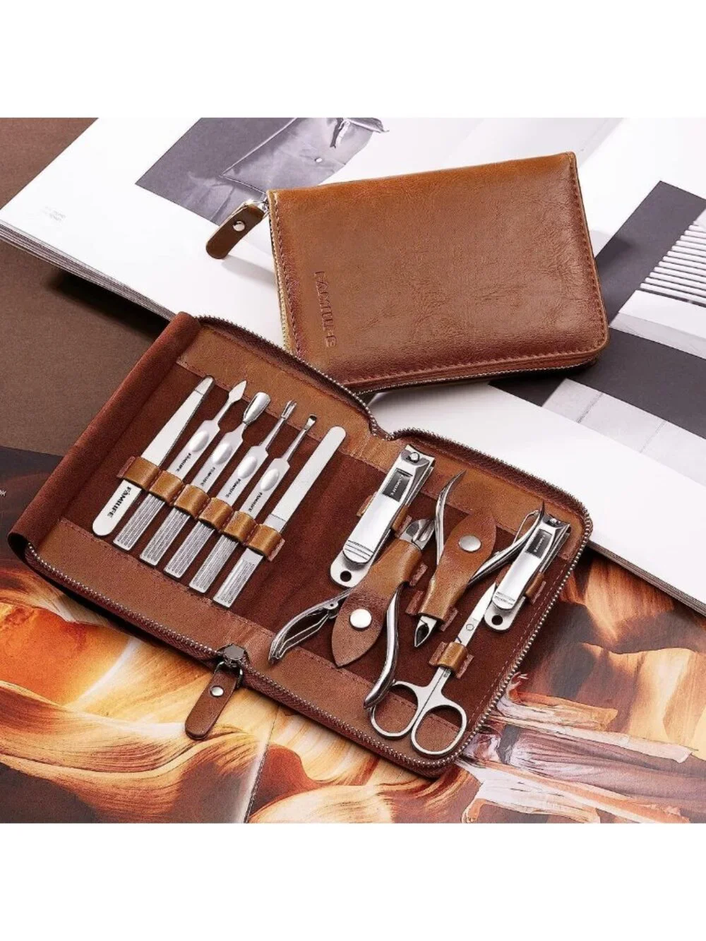 11-in-1 Professional Manicure & Pedicure Set, Stainless Steel Nail Clippers Kit